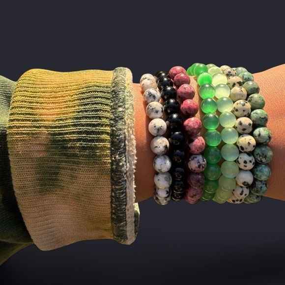 Jasper Gemstone Bead Bracelet 8mm - Picture 2 of 4